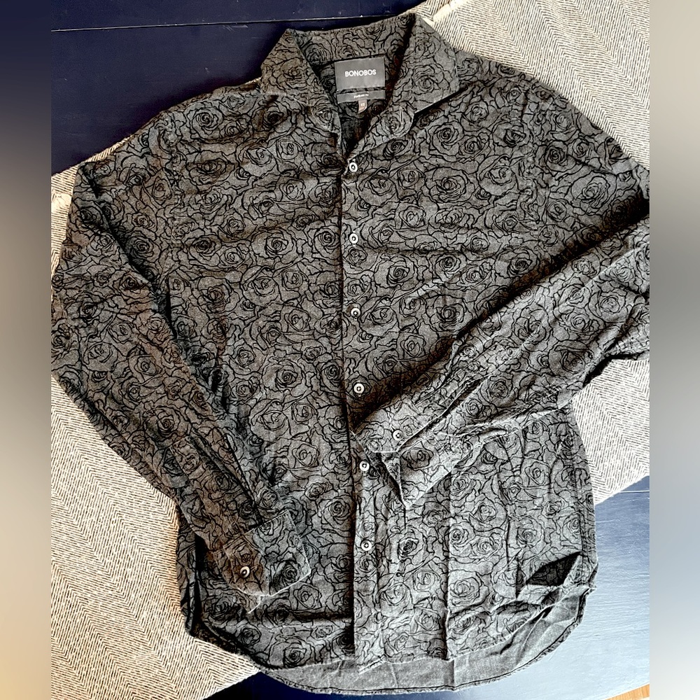 Bonobos dress shirt Charcoal Gray XS Standard fit